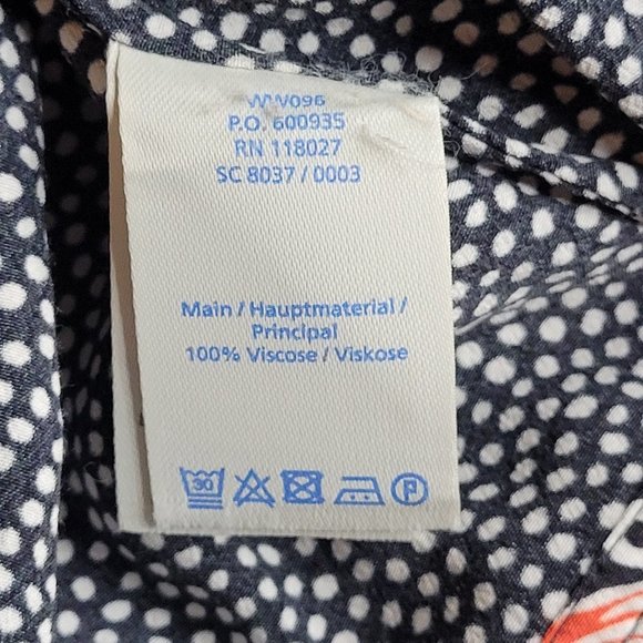 Boden Tunic Dress Womens 2 R 3/4 Sleeve Black Floral Polka Dot - Picture 14 of 16